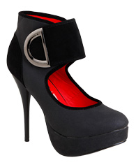 Suede Stap Platform Heels