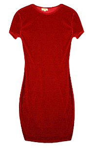 Short Sleeve Velour Dress