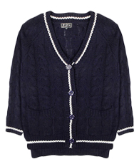 Preppy Trim Cardigan