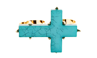 Stone Cross Double Ring