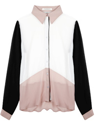 Color Block Sheer Blouse