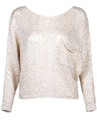 Sequin Knitted High Low Top
