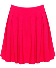 Bright Pleated Circle Skirt in Fuchsia | DAILYLOOK