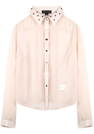 Rhinestone Collar Blouse