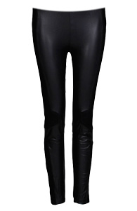 Faux Leather and Mesh Leggings