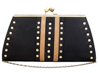 Mid Stripe Studded Clutch