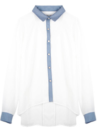 High Low Button Down Trim Top