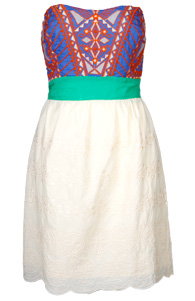 Needlepoint Strapless Dress