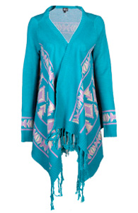 Tribal Print Blanket Cardigan