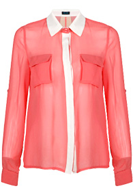 Color Block Trim Blouse