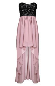 Sequin Bodice High Low Maxi Dress