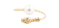 Snake and Pearl Midi Ring