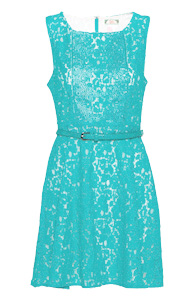 Embroidered Lace Frock in Teal | DAILYLOOK