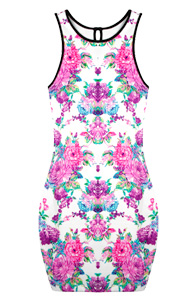 Electric Sleeveless Floral Print Dress