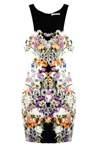 Sliced Floral Print Mini Dress