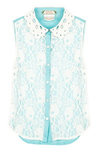 Lace Stripe Accent Top