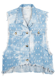 Destroyed Denim Vest