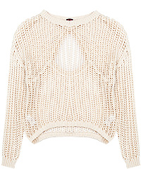 Open Knit Hole Back Sweater