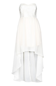 High Low Faux Leather Bodice Dress
