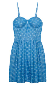 Polka Dot Denim Dress