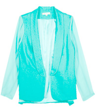 Sheer Long Sleeve Tuxedo Blazer