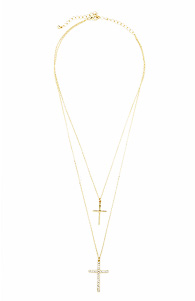 Crystal Cross Duo Necklace