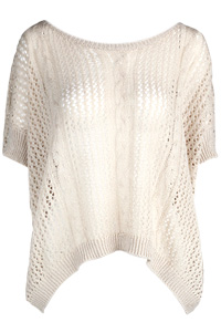 Open Knit Top in Beige | DAILYLOOK