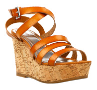 Triple Strap Cork Wedge