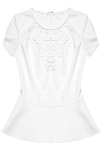 Fishnet Back Peplum Top