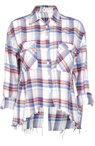 Open Back Plaid Shirt