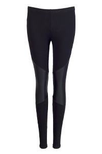 Faux Leather Insert Leggings