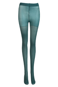 Micro Net Tights in Green | DAILYLOOK