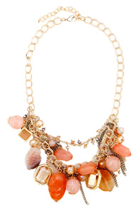 Stone and Crystal Charm Necklace