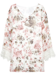 Lace Cuff Floral Dress