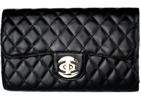 Quilted Twist Buckle Clutch