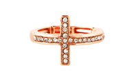 Rhinestone Side Cross Ring