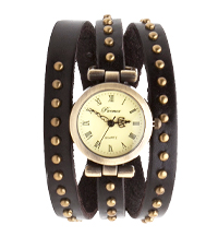 Antiqued Stud Wrap Watch