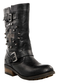 Studded Cross Boots