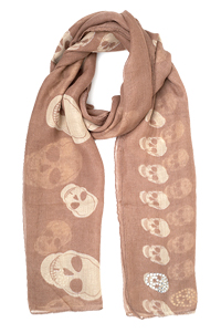 Rhinestone Detail Skull Scarf