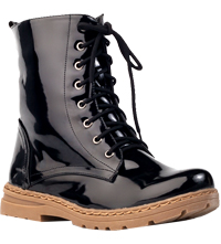 High Gloss Combat Boots