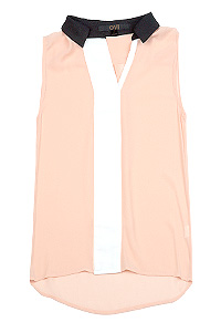 Color Block Collar Top