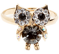 Crystal Owl Ring