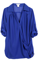 Overlap Button Blouse