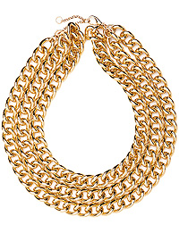 Chunky Layered Chain Link Necklace in Gold | DAILYLOOK
