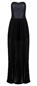 Faux Leather Bodice Maxi