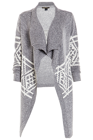 Tribal Print Waterfall Cardigan