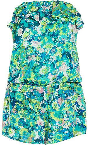 Lucca Couture Strapless Floral Romper