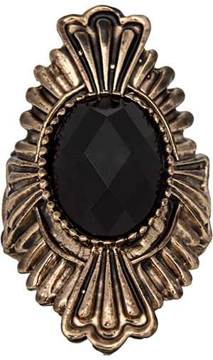DAILYLOOK Antiqued Black Sun Ring