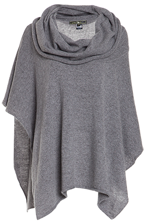 Cowl Neck Knit Poncho in Grey | DAILYLOOK