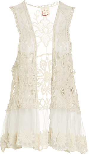 RAGA Floral Crochet Lace Vest